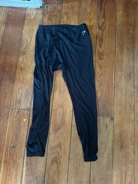 Gymshark Black Performance Leggings with Subtle Logo